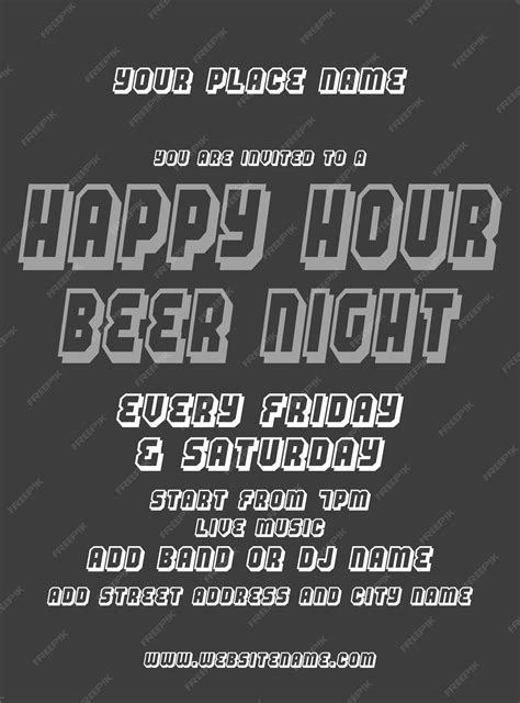 Premium Vector | Happy hour beer weekend night poster flyer social