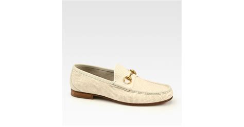 Gucci White Straw Horsebit Loafer In Natural For Men Lyst