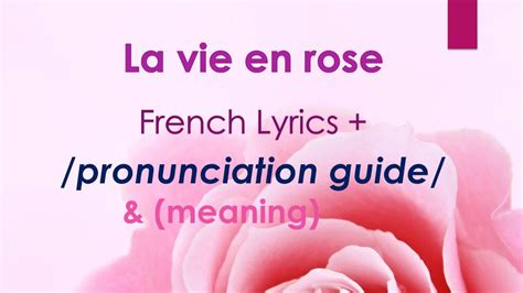 [easy Lyrics] La Vie En Rose Edith Piaf French Songs Edith Piaf La Vie