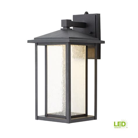 1 light exterior wall lantern with motion sensor. Home Decorators Collection Black Medium Outdoor Seeded ...