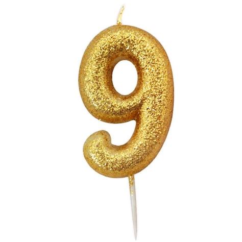 Gold Glitter Number 9 Birthday Cake Candle Decoration Buy Online