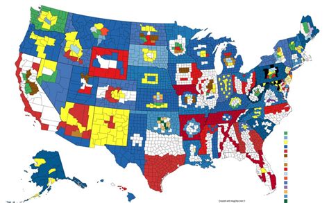 The flags of every U.S. state made out of their county lines. : MapPorn