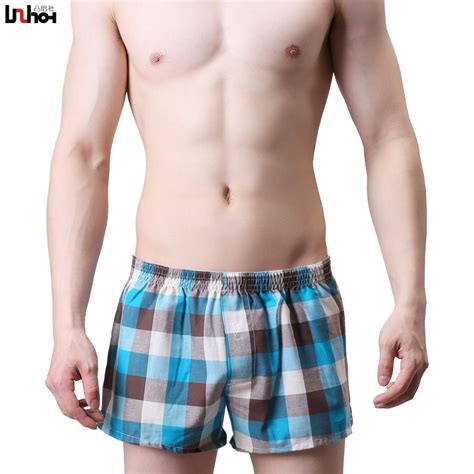 buy mens casual boxers shorts print loose underpants trunks man male soft