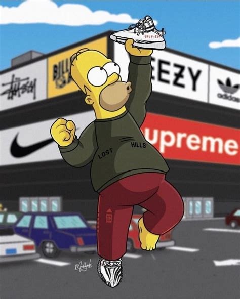 Yeezy Fashion Styles Shoes Sneakers Supreme Wallpaper Bart Simpson Art The Simpsons