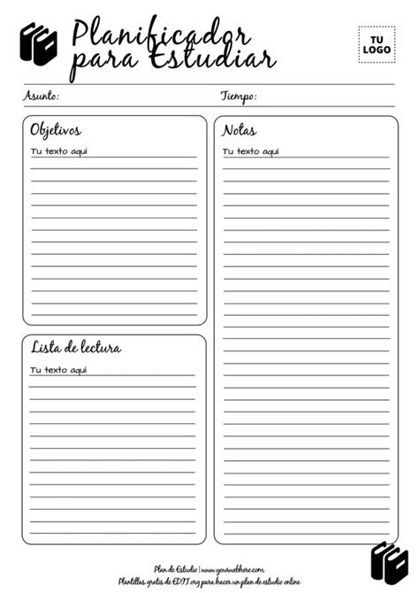 Diseña Un Planner De Estudio Gratis