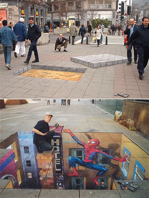 Julian Beevers Mind Blowing 3d Optical Illusion Sidewalk Art Techeblog