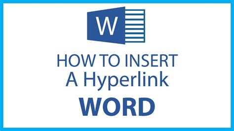 How To Insert A Hyperlink In Microsoft Word Youtube