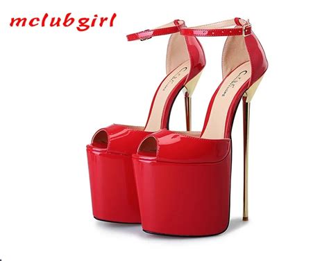 Mclubgirl 22cm Ultra High Steel Heel 40 50 Large Womens Single Shoe