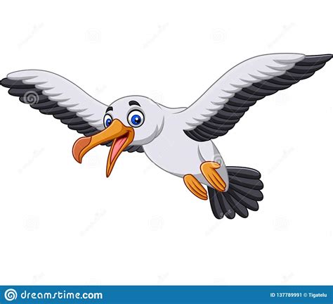 Vuelo Del Pájaro Del Albatros De La Historieta Ilustración del Vector