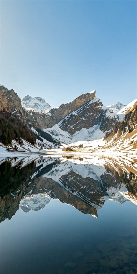 Seealpsee Lake Wallpaper 4k Swis Alps Mountain Range Reflection