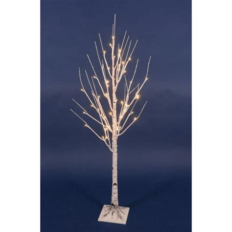4 Pre Lit Warm White Led Lighted Christmas Twig White Birch Tree