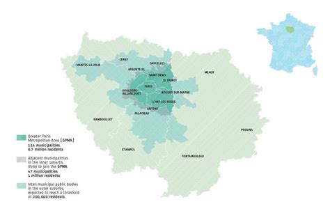 Paris region map - Paris departments map (Île-de-France - France)
