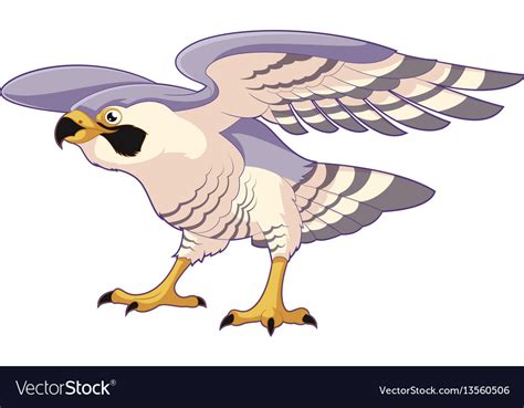 Cartoon Standing Falcon Royalty Free Vector Image