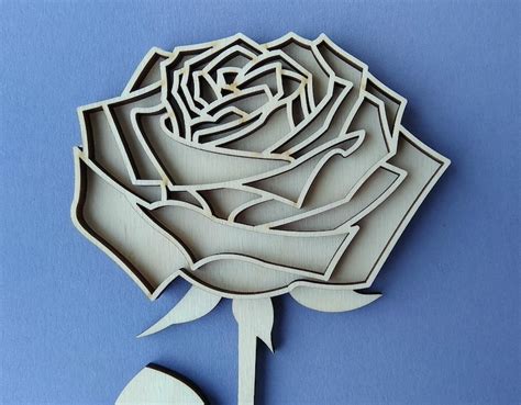 Rose Vector Laser Cut File Roses Svg Rose Template Laser Etsy