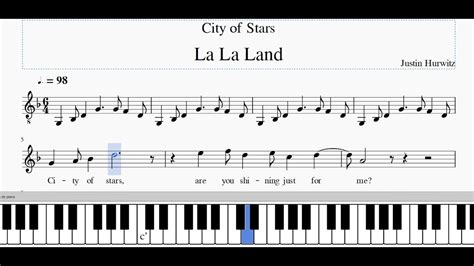 La La Land City Of Stars Easy Piano Tutorial Sheet Music With