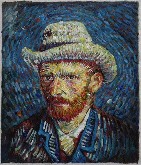 Self Portrait With Grey Felt Hat Reproduction Van Gogh Studio