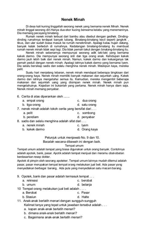 Contoh Soal Bahasa Indonesia Kelas 3 Sd Berbagai Contoh