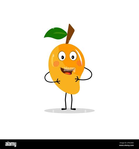 Mango Character Design Kawaii Mango Characters Vector Illustration Of
