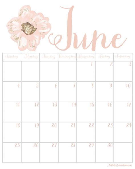 June 2017 Printable Calendar Digital Graphic And Tech Wallpaper 2017