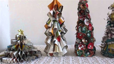 5 Simple Newspaper Christmas Trees For Kids Youtube