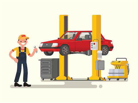 Royalty Free Mechanic Under Car Clip Art Vector Images