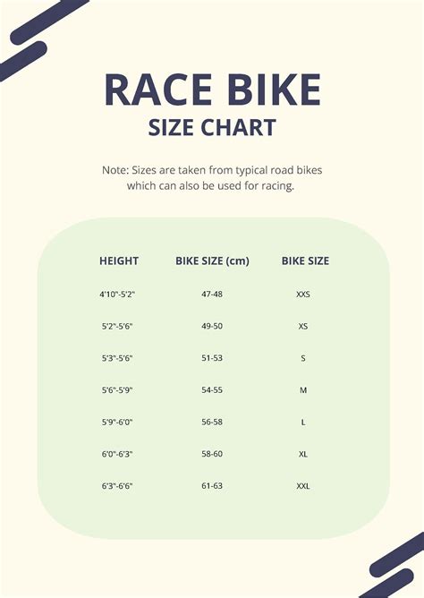Adult Bike Size Chart Pdf
