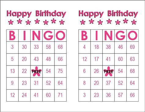 100 Happy Birthday Bingo Cards Prints 2 Per Page Immediate Etsy In