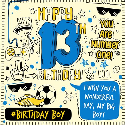 Happy 13th Birthday Wish You A Wonderful Day Card Occasionbirthday