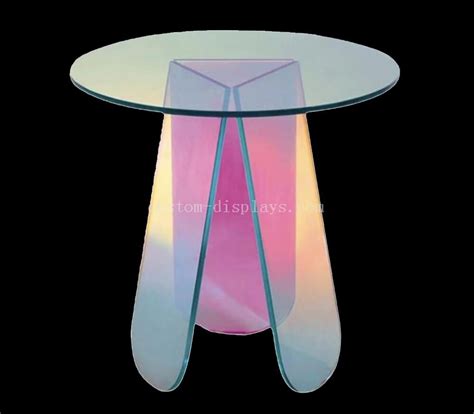 Custom Iridescent Acrylic Coffee Table Rainbow Acrylic Coffee Table