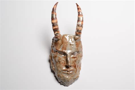 Devil Mask Demon Pan Horned God Wall Hanging Sculpture Etsy