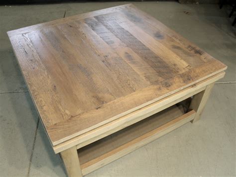 Large Square Reclaimed Wood Coffee Table Lake And