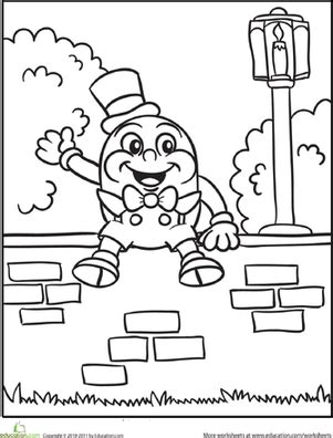 This lovely colouring resource features four different humpty dumpty pictures for your class to colour in. Humpty Dumpty | Worksheet | Education.com