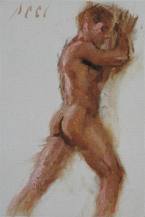 A PAINTING A DAY Pushing Through Male Nude Painting