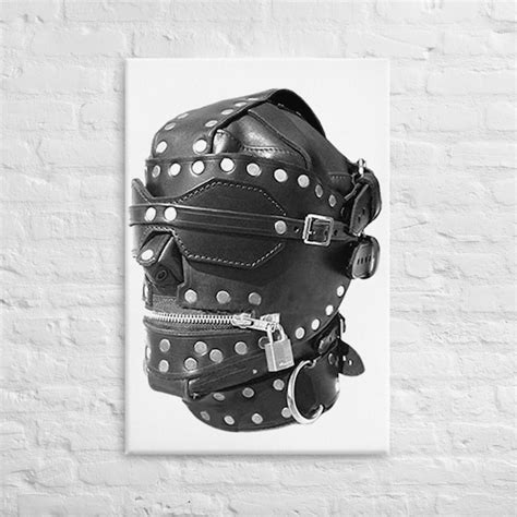 Gimp Mask Sex Dungeon Canvas Wall Decor Black Wall Art Bdsm Etsy