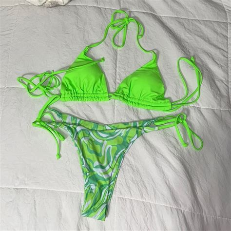 Fashion Nova Swim Green Bikini Set Poshmark