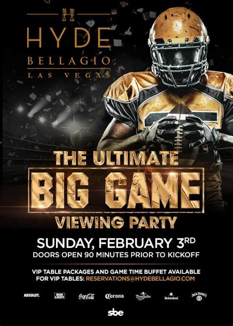 The Ultimate Big Game Viewing Party Tickets At Hyde Bellagio In Las
