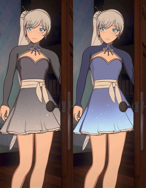 Weiss V4 Outfit In The Show Vs Her Outfit In The Promo Art Igu