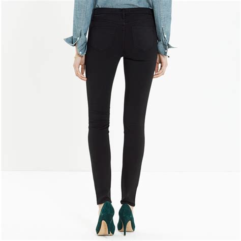 Lyst Madewell Skinny Skinny Sateen Jeans In Black