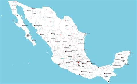 Mapas De M Xico Con Y Sin Nombres De Ciudades Y Estados