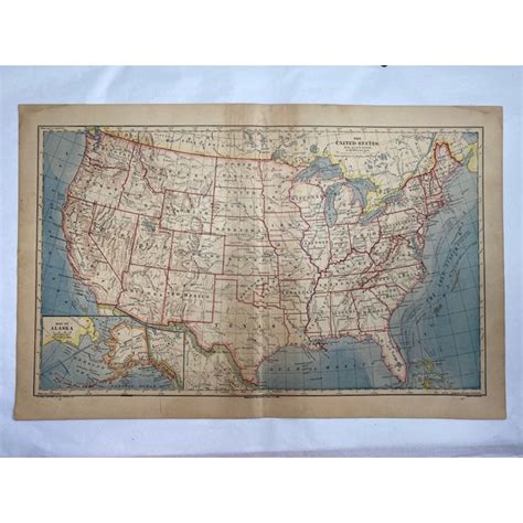 1883 Antique United States Map Chairish