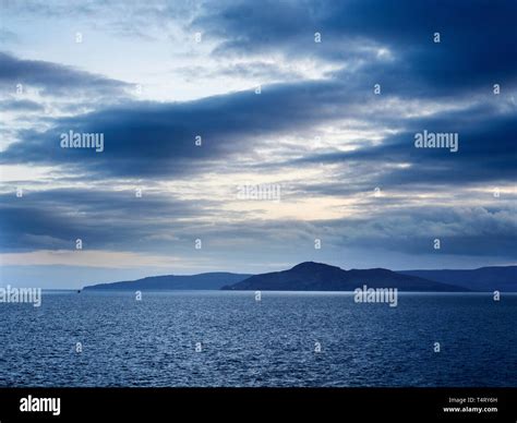 Holy Isle And The Isle Of Arran At Dusk From The Firth Of Clyde North