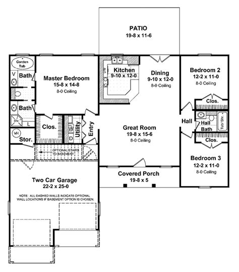 Home plans with three bedroom spaces are widely popular because they offer the perfect balance between space and practicality. Ranch Style House Plan - 3 Beds 2 Baths 1400 Sq/Ft Plan ...