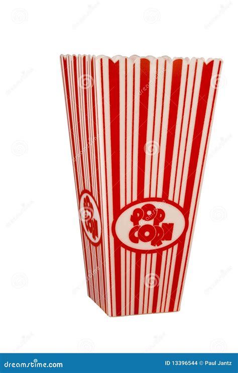 Empty Popcorn Box Isolated On White Stock Photo Image Of Bucket