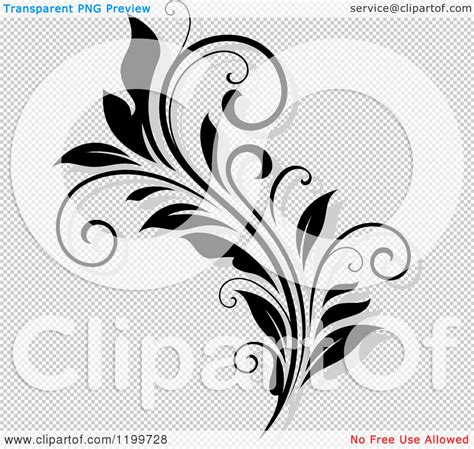 Clipart Of A Black And White Flourish With A Shadow 9 Royalty Free