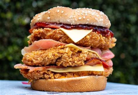 Kfc Australia Launches Largest Burger Ever With Triple Stacker