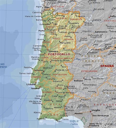 Cartina Geografica Del Portogallo Mappa O Carta Mapa De Portugal