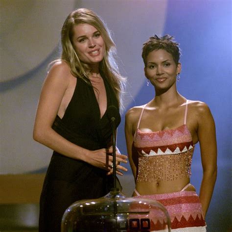 X Men Stars Rebecca Romijn And Halle Berry Presented The Award For Best Musical Sequence To