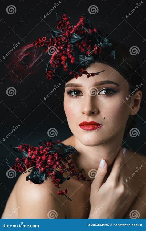beautiful woman with flowers in her hair beauty portrait fashion model with creative makeup and