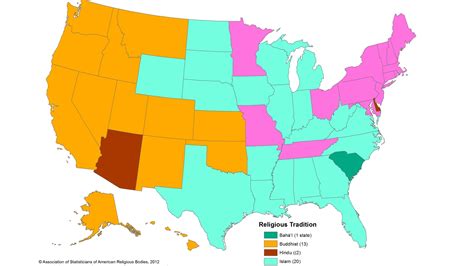 Runner-up religions in US states | MPR News