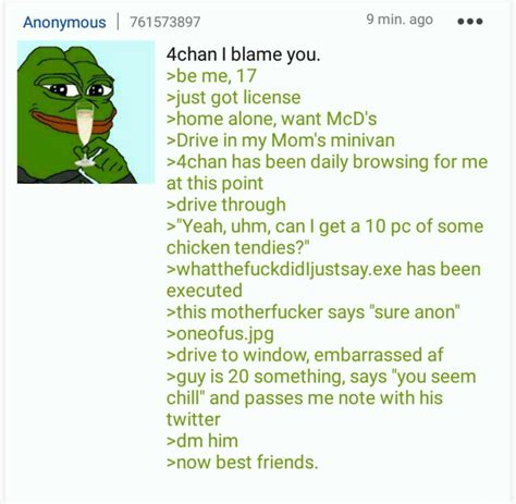 Chan I Blame You R Greentext Greentext Stories Know Your Meme